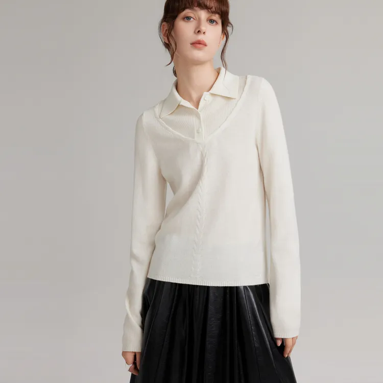 ELLE Sweaters Women's White-2