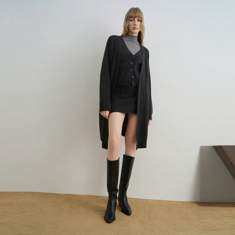 ELLE Coats Women's Dark Gray-2