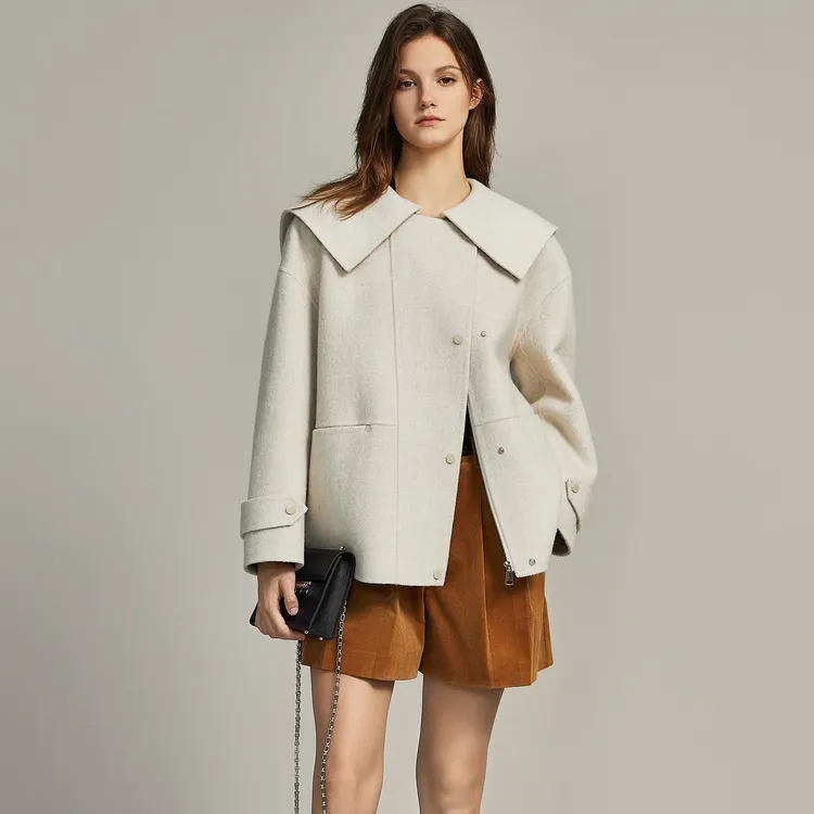 ELLE Coats Women's Light Khaki-3