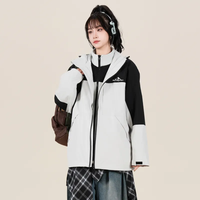 Hurley AW24 Water-Resistant Windproof Warm Water-Repellent Cold-Resistant Rainproof Windbreaker Jacket Unisex-3
