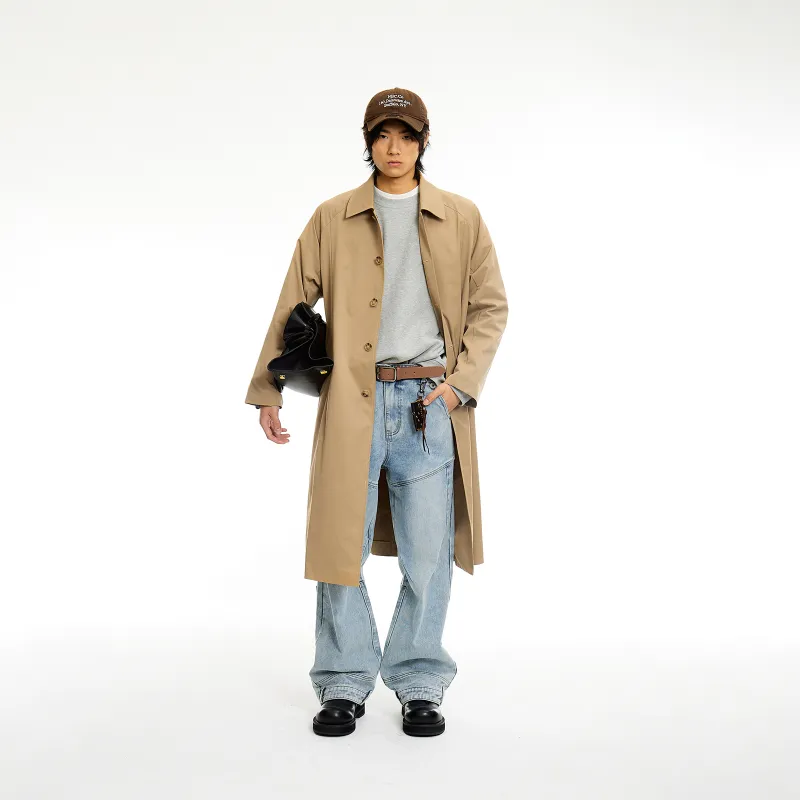 ROARINGWILD ARCH Trench Coats Unisex Khaki-2