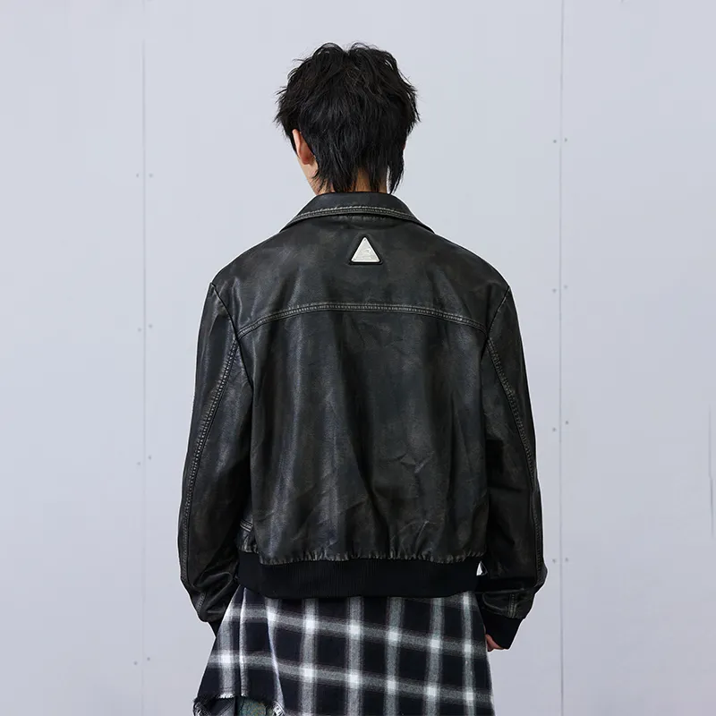 ROARINGWILD ARCH Leather Jacket Unisex Black-6