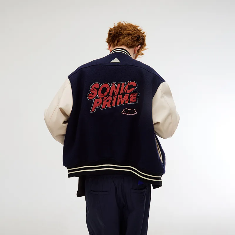 ROARINGWILD Sonic Co-brand Baseball Jerseys Unisex Blue-4