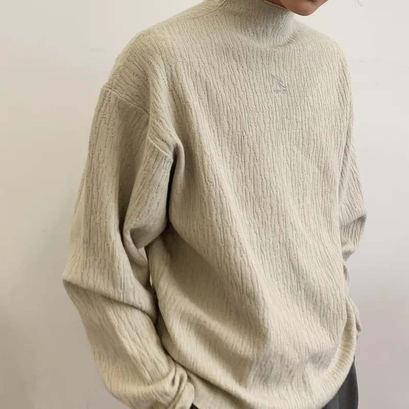 ROARINGWILD Small Turtleneck Texture Knitwear Unisex-8
