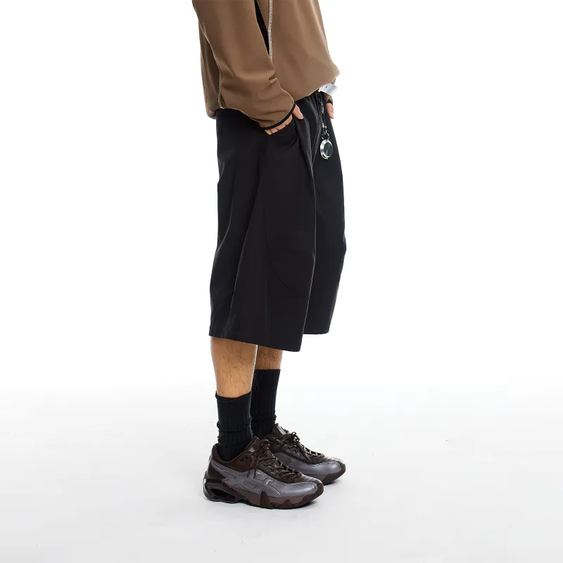 ROARINGWILD Casual Shorts Unisex Black-5