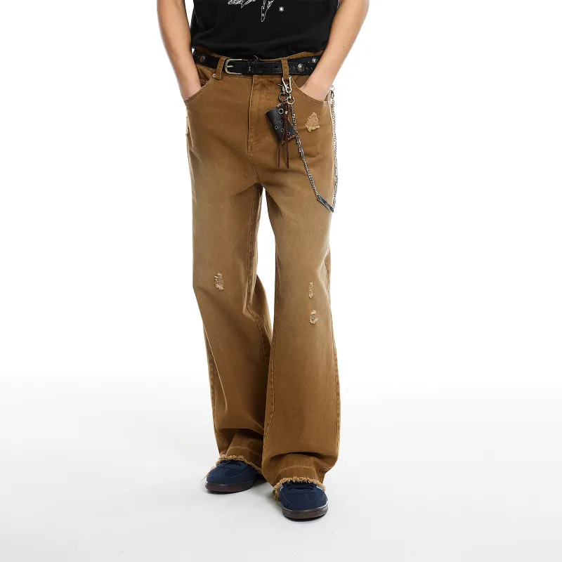 ROARINGWILD ARCH Casual Pants Unisex Brown-3