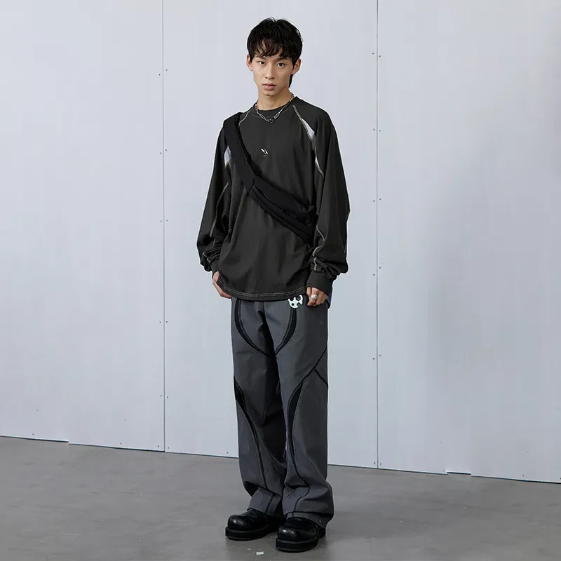 ROARINGWILD ARCH Casual Pants Unisex Gray-4