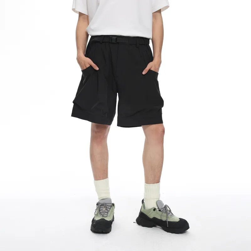 ROARINGWILD Casual Shorts Unisex Black-2