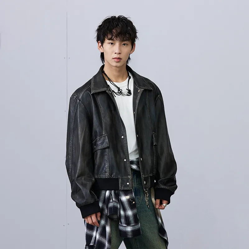 ROARINGWILD ARCH Leather Jacket Unisex Black-2