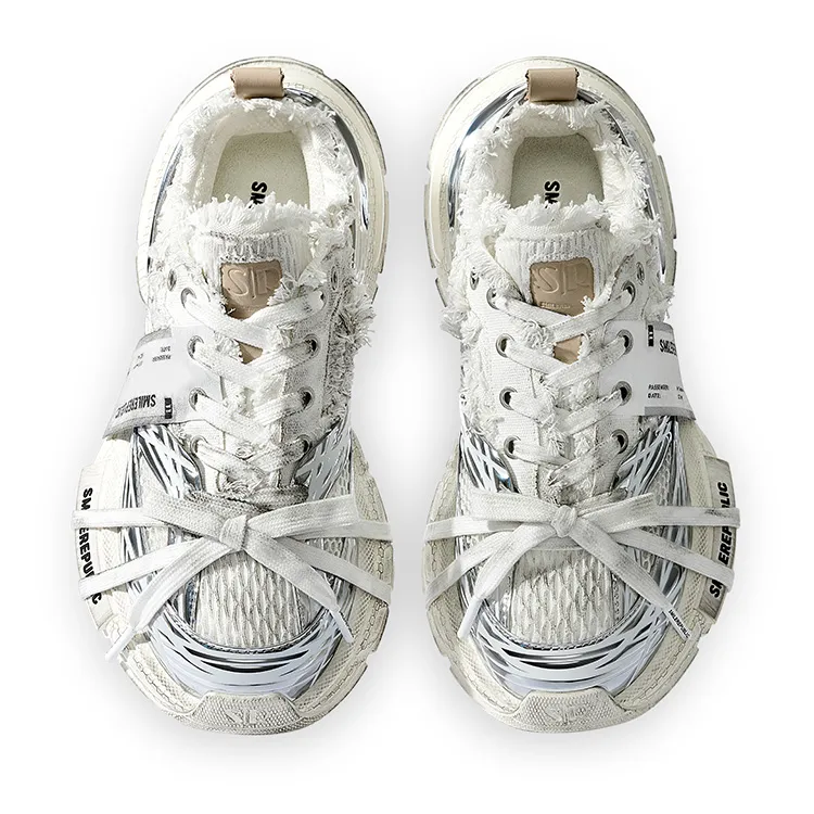 SMILEREPUBLIC Cushioning, Breathable, Coverage, Height Increasing Low Top Chunky Sneakers Unisex-3