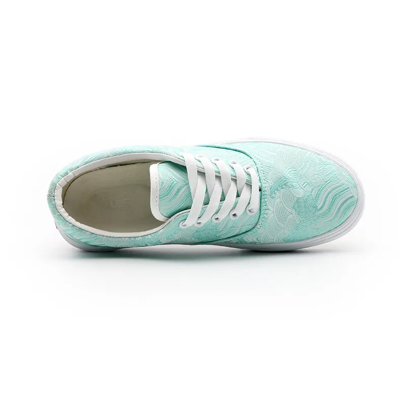 I'm Shopping Slip Resistant, Abrasion Resistant, Breathable Low Top Skateboard Shoes Unisex Cyan-4
