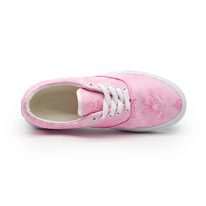 I'm Shopping Abrasion Resistant, Lightweight, And Breathable Low Top Skateboard Shoes Unisex Pink-3