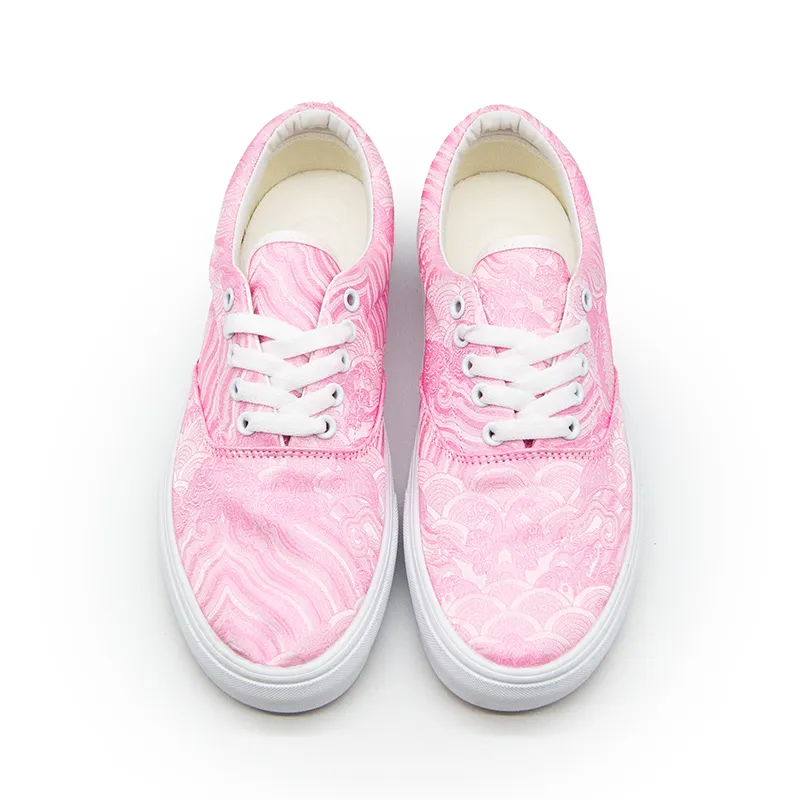 I'm Shopping Abrasion Resistant, Lightweight, And Breathable Low Top Skateboard Shoes Unisex Pink-2