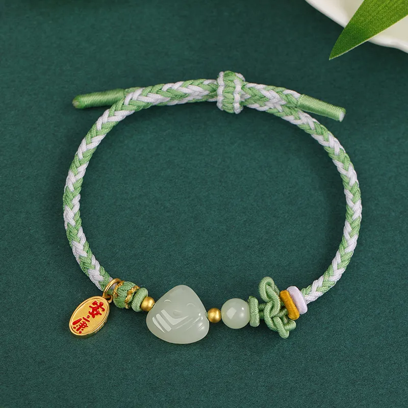 ZSY Bracelets Pale Greenish White Jade Women's-3