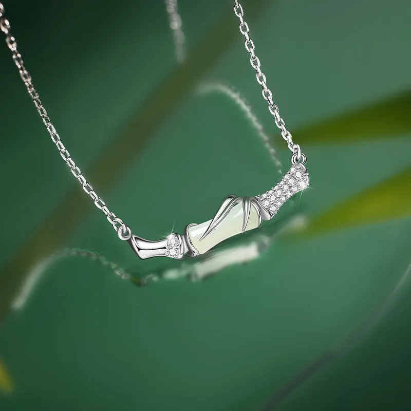 ZSY Hetian Jade Necklaces Pale Greenish White Jade Women's-2