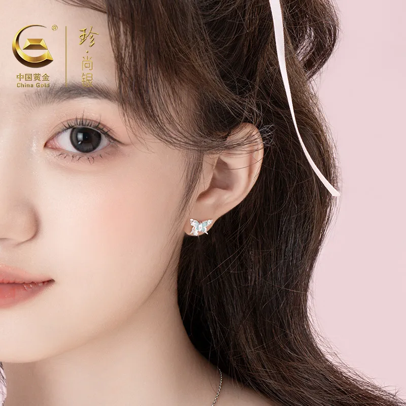 ZSY S925 Silver Stud Earrings Women's-3