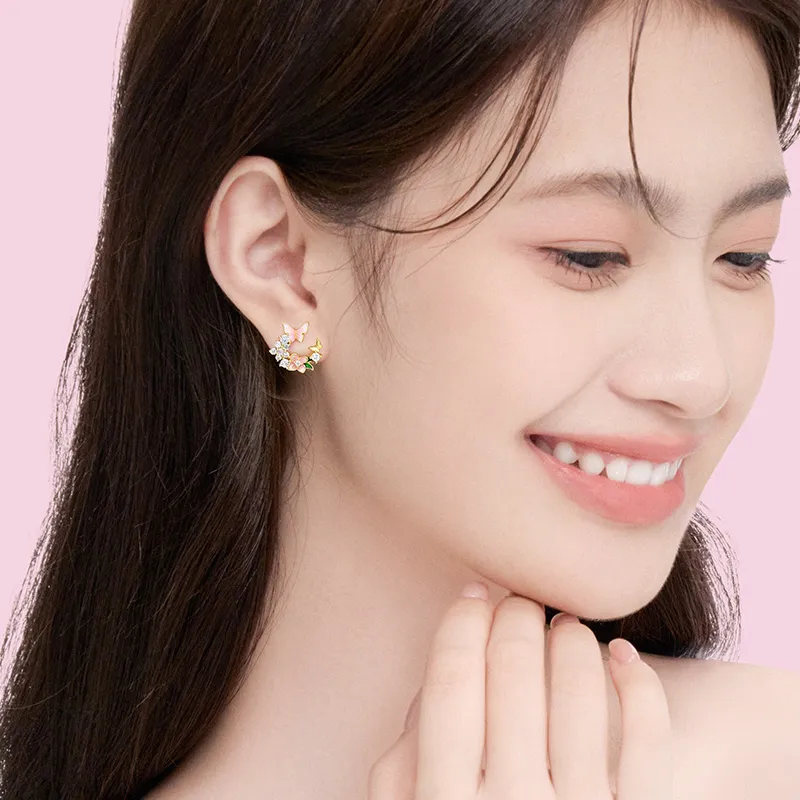 ZSY S925 Silver Stud Earrings Women's-4