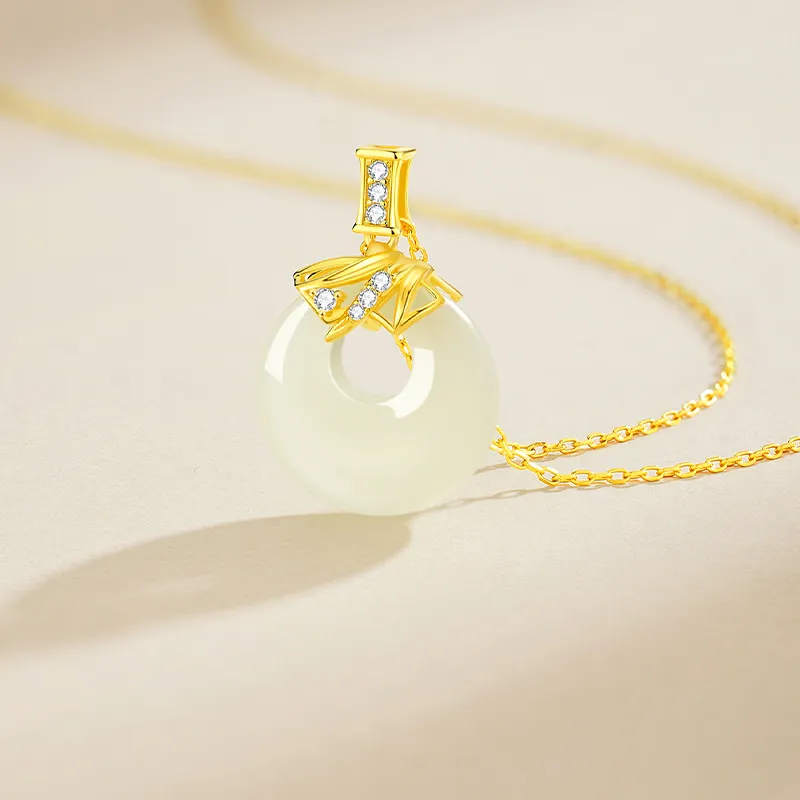 ZSY Hetian Jade Necklaces Green Jade Women's-1