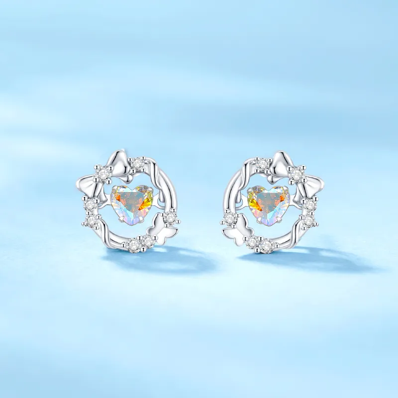 ZSY S925 Silver Stud Earrings Women's-2
