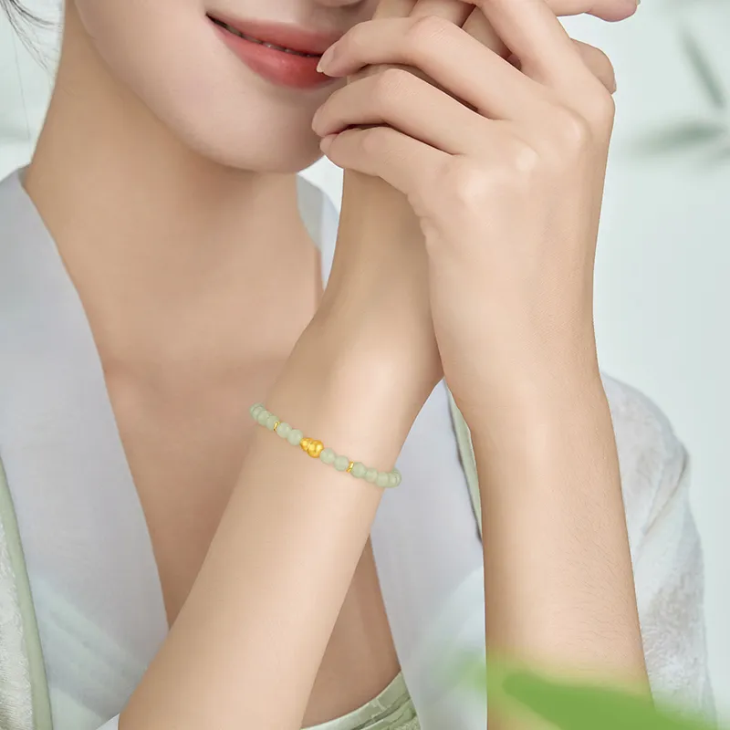 ZSY Hetian Jade Bracelets Pale Greenish White Jade Women's-3