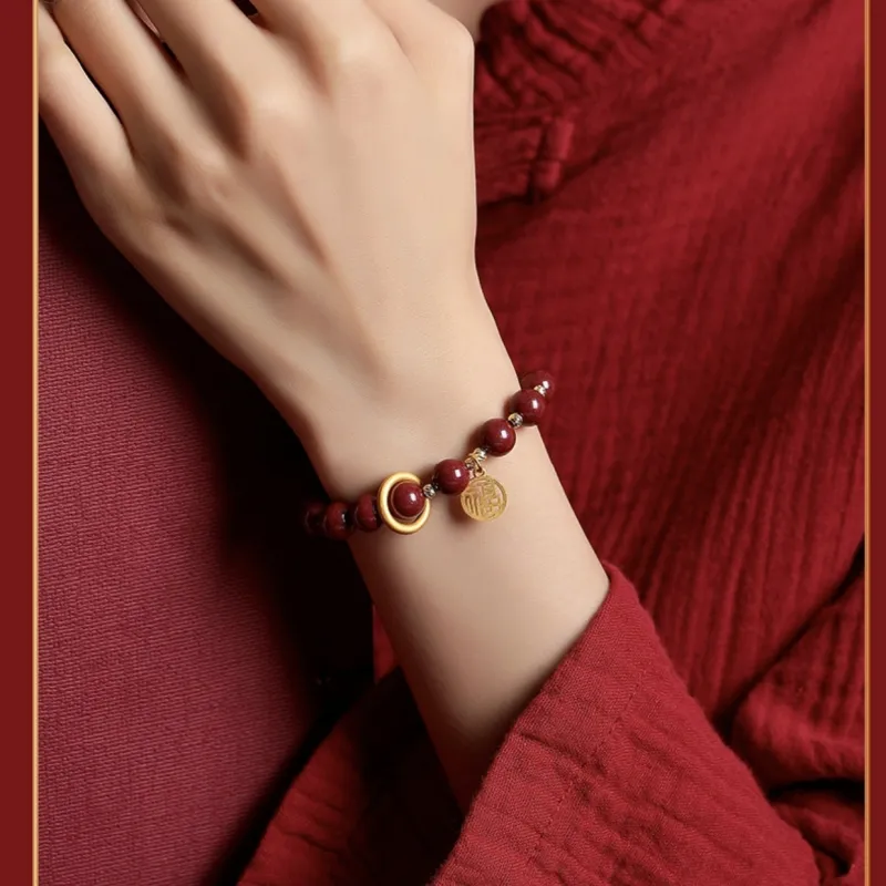 ZSY Reconstructed Cinnabar Bracelets Women's-5