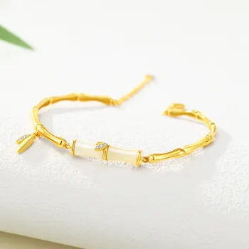 ZSY Hetian Jade Bracelets Pale Greenish White Jade Women's