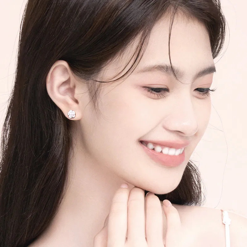 ZSY S925 Silver Stud Earrings Women's-3