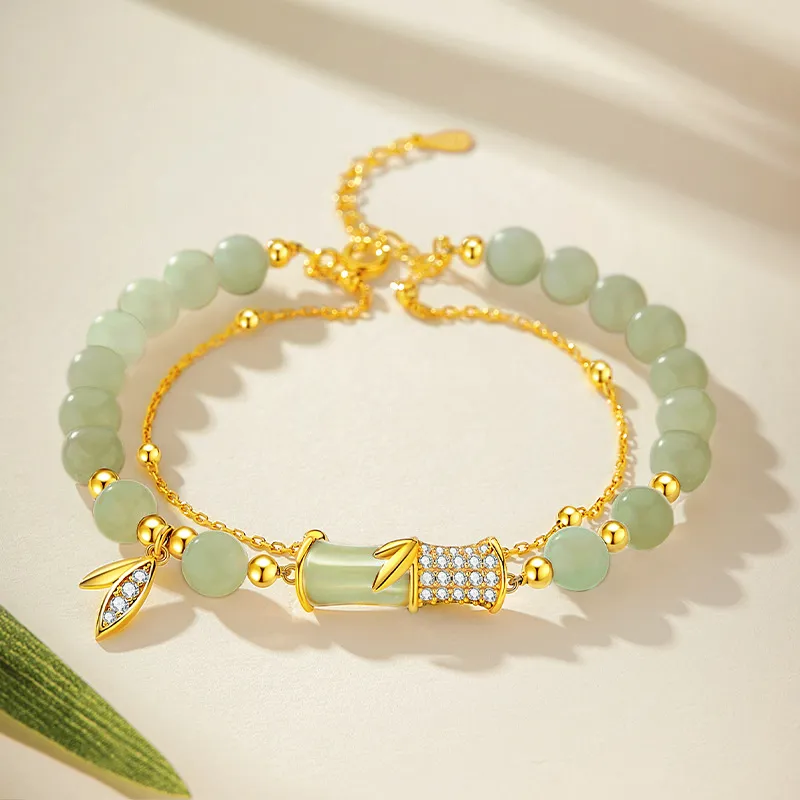 ZSY Hetian Jade Bracelets Pale Greenish White Jade Women's-5