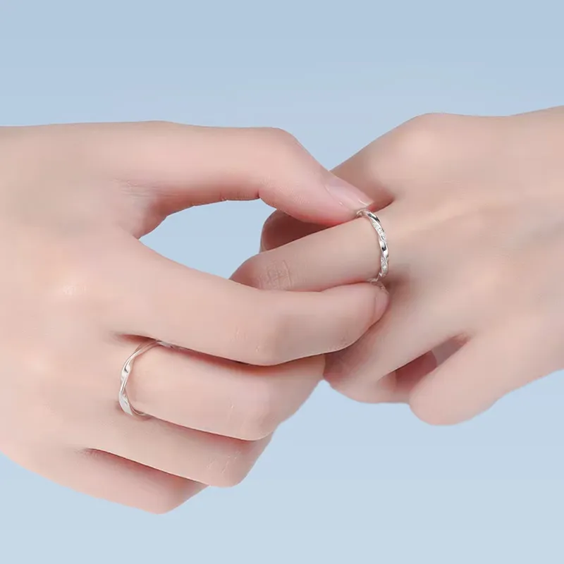 ZSY 999 Fine Silver Couple Rings Unisex-9