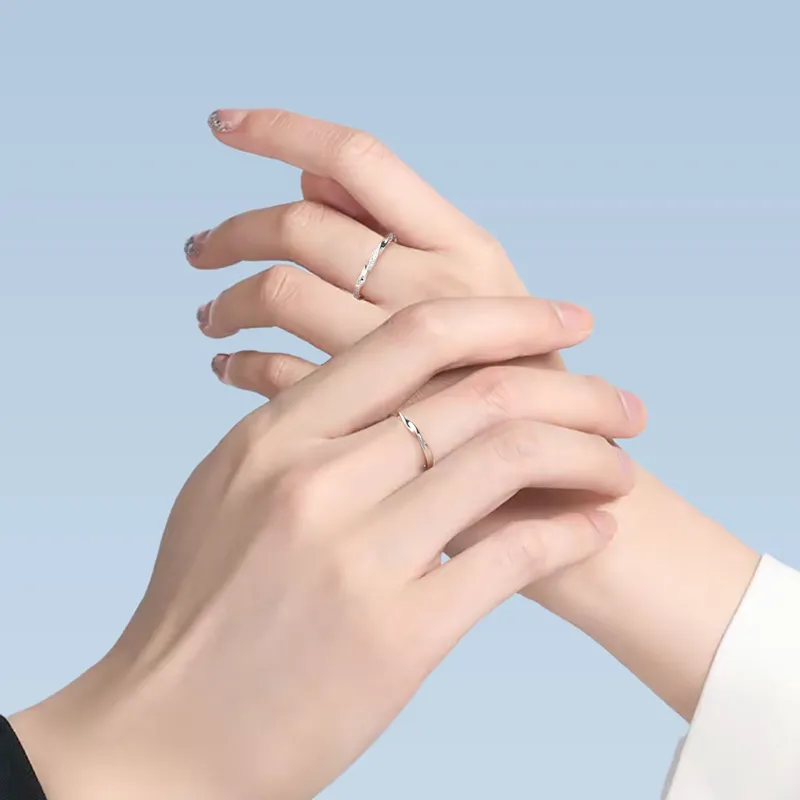 ZSY 999 Fine Silver Couple Rings Unisex-3