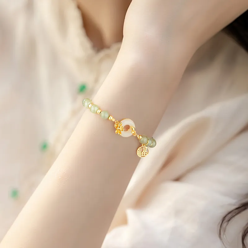 ZSY Bracelets Pale Greenish White Jade Women's-4