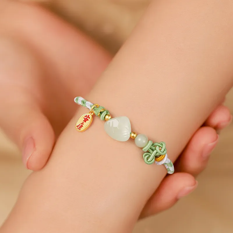 ZSY Bracelets Pale Greenish White Jade Women's-4