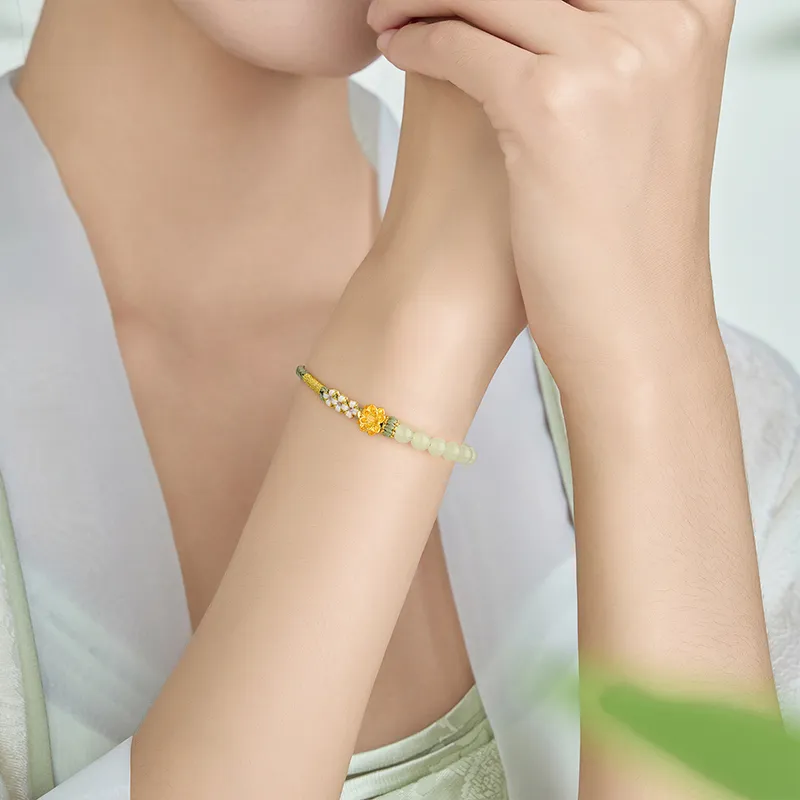 ZSY Hetian Jade Bracelets Pale Greenish White Jade Women's-3