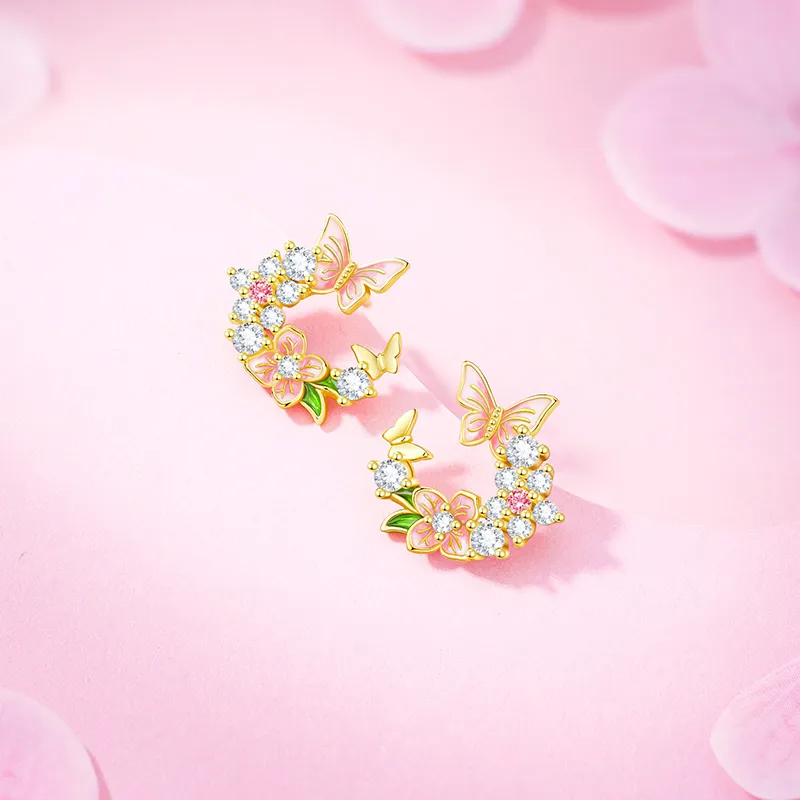 ZSY S925 Silver Stud Earrings Women's-1