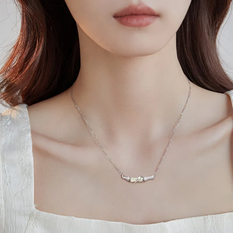 ZSY Hetian Jade Necklaces Pale Greenish White Jade Women's-3