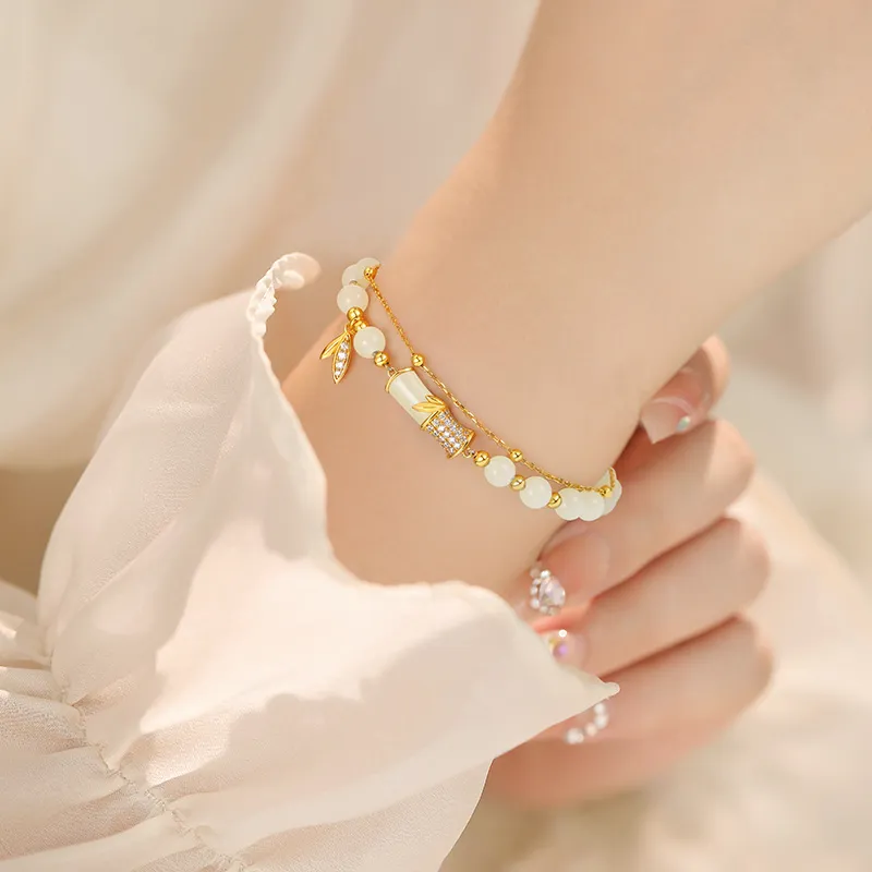 ZSY Bracelets Pale Greenish White Jade Women's-5