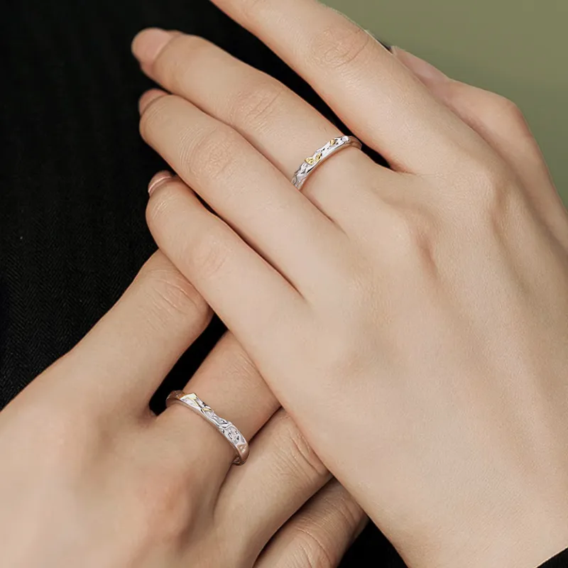 Goran Silver 925 Ring Couple Couple Rings Unisex-3