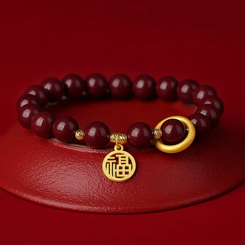 ZSY Reconstructed Cinnabar Bracelets Women's-2