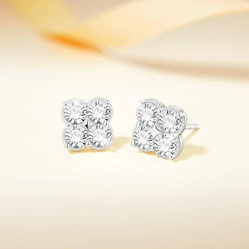 ZSY S925 Silver Stud Earrings Women's-1