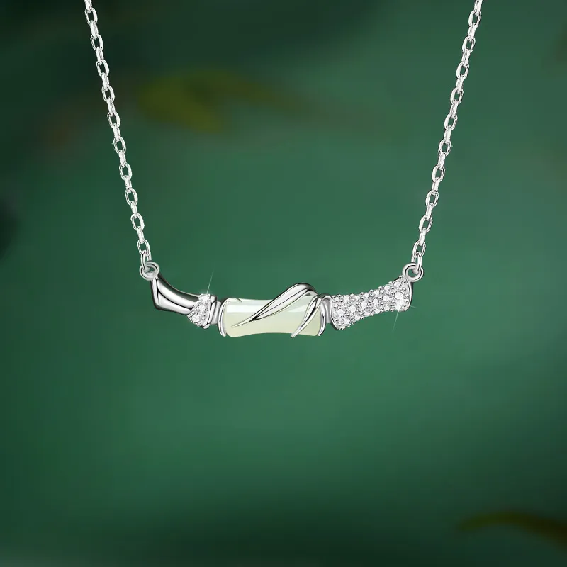 ZSY Hetian Jade Necklaces Pale Greenish White Jade Women's-1