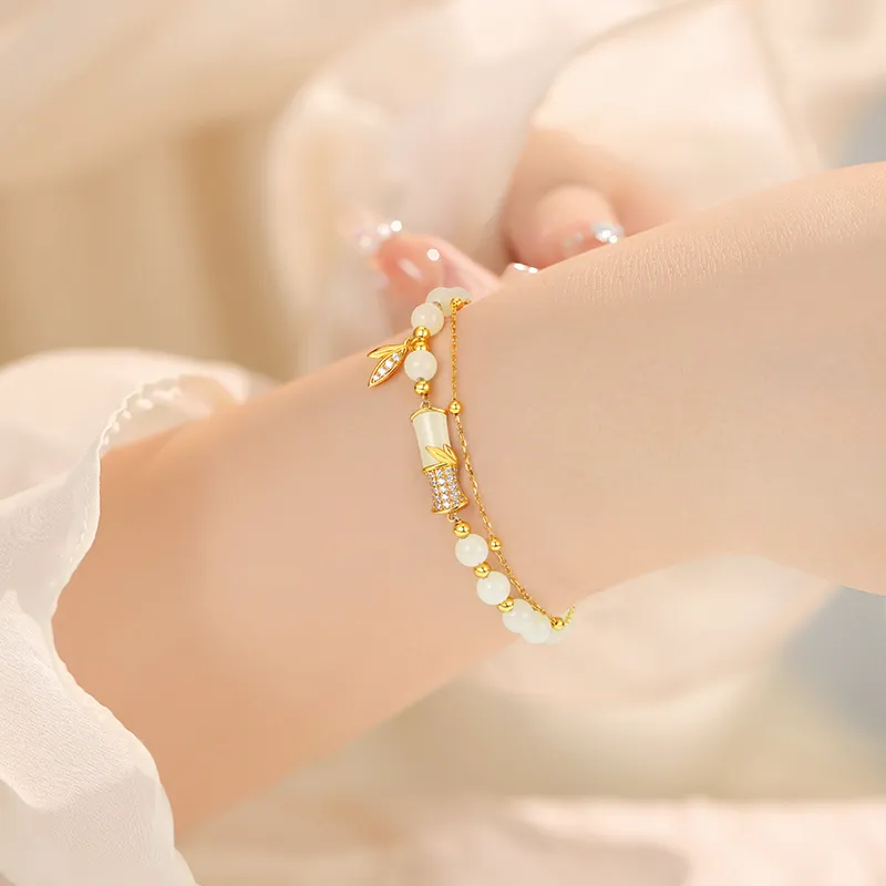 ZSY Bracelets Pale Greenish White Jade Women's-1