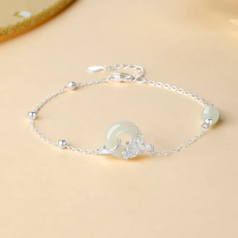 ZSY Bracelets Pale Greenish White Jade Women's-7