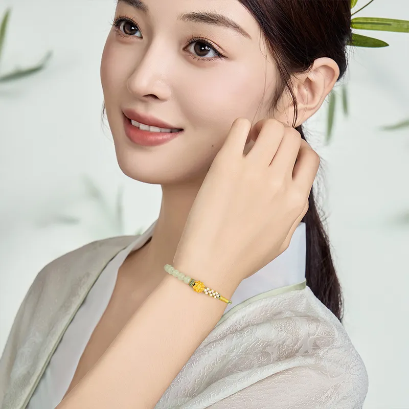 ZSY Hetian Jade Bracelets Pale Greenish White Jade Women's-4