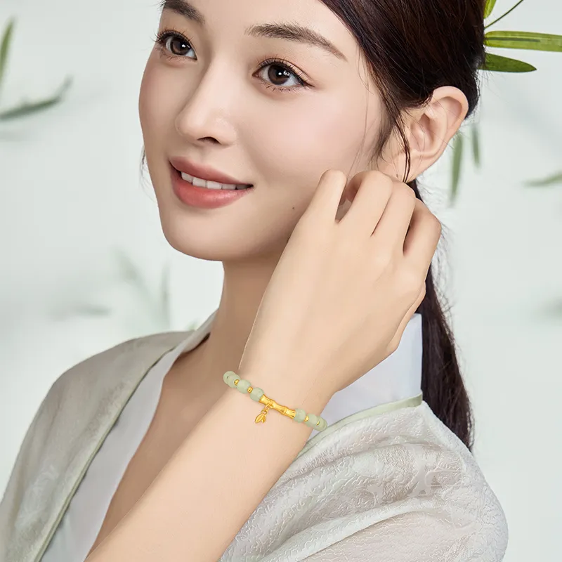 ZSY Hetian Jade Bracelets Pale Greenish White Jade Women's-4