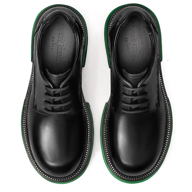 TUATARA Men's Casual Shoes Men Low Top Black/Black With Green Base-10