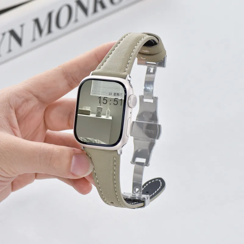 MSSM Apple Compatibility Watch Band Cowhide Leather Material-3