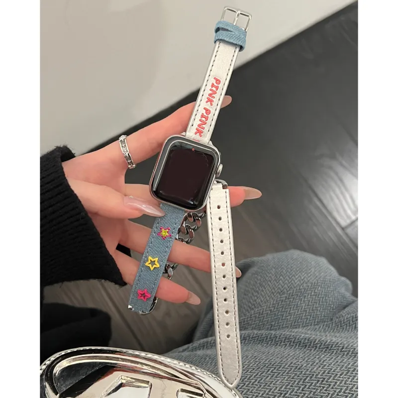 MSSM Watch Band Apple Compatibility 40mm Genuine Leather Material-7