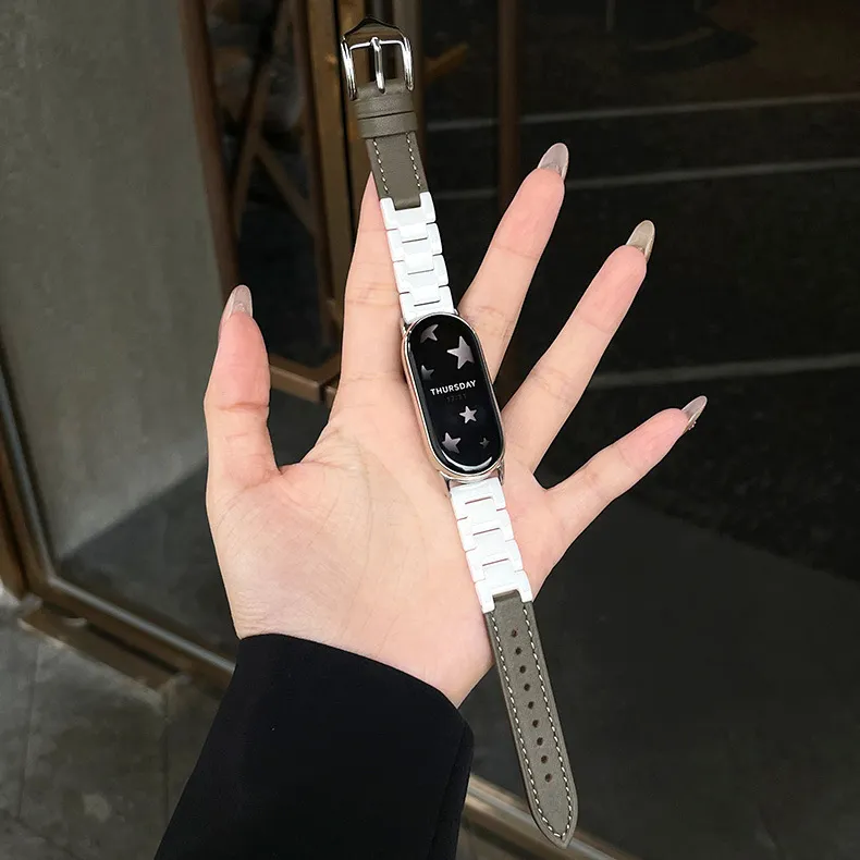 MSSM Xiaomi Compatibility Watch Band Ceramic, Genuine Leather Material-11