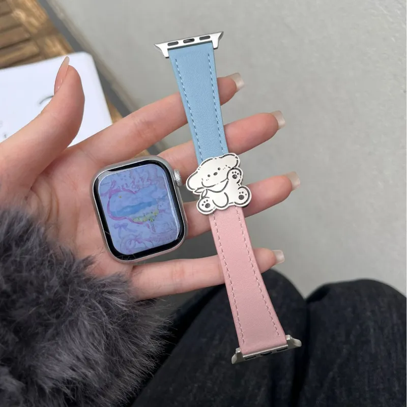 MSSM Watch Band Apple Compatibility 17cm Genuine Leather Material-3