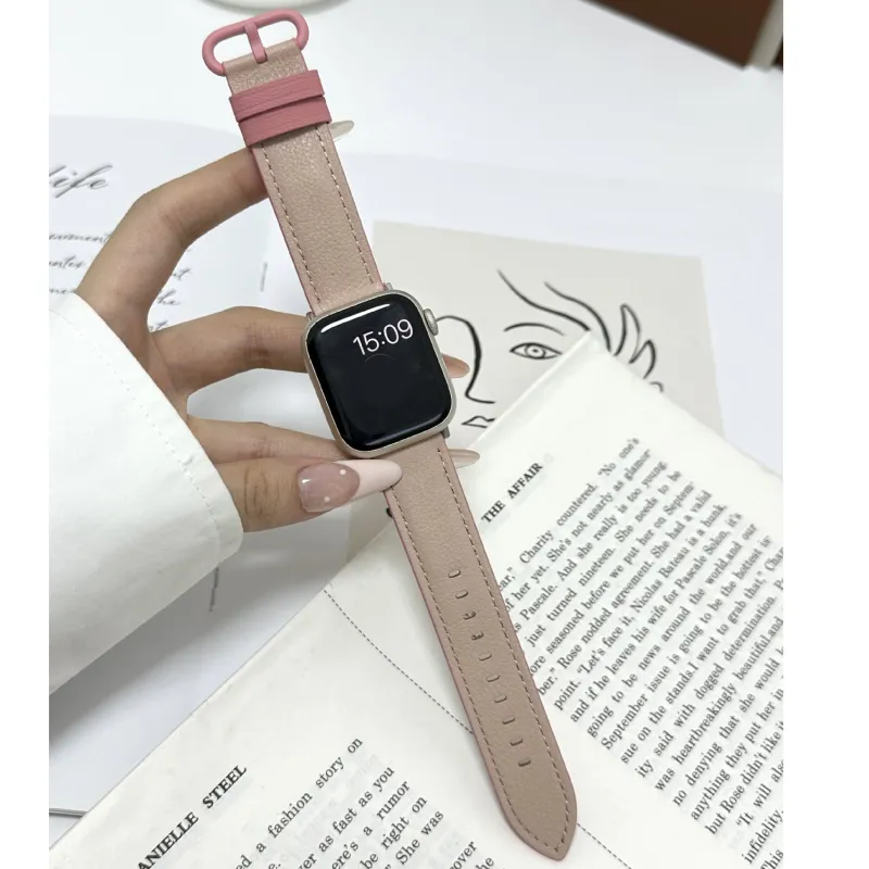MSSM Watch Band Apple Compatibility Genuine Leather Material-5